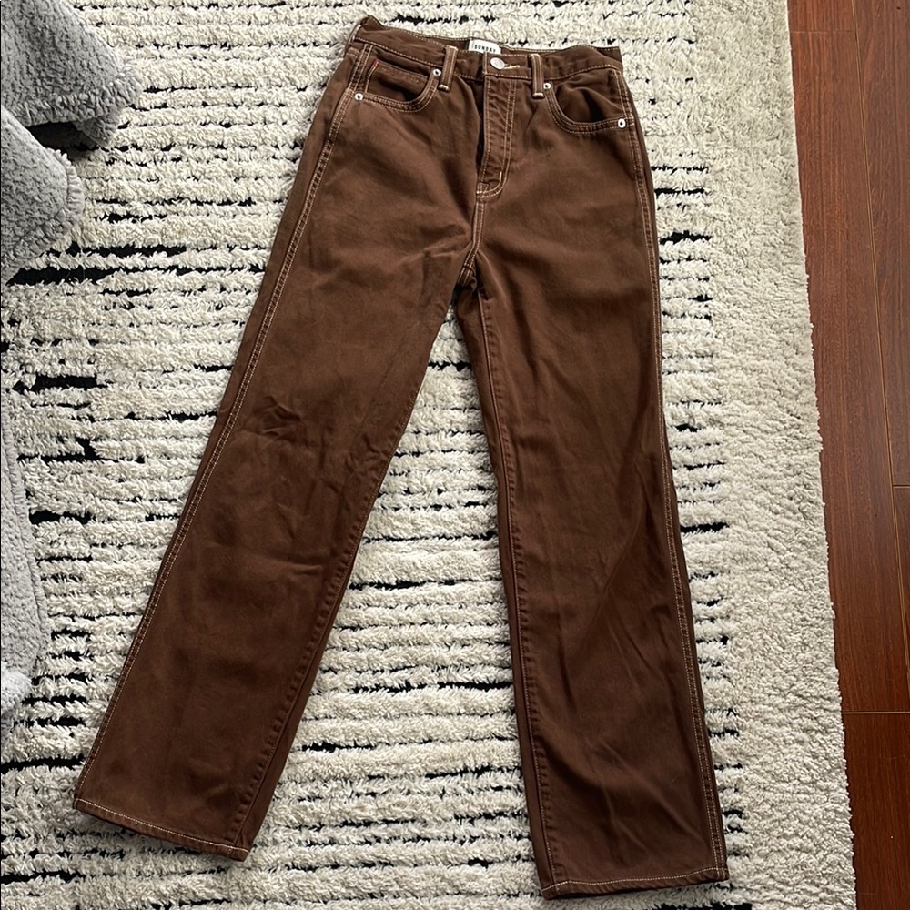 Sunday Best Brown Straight-Leg Pants